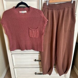 Free People Mauve Crew Neck Sweater